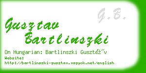 gusztav bartlinszki business card